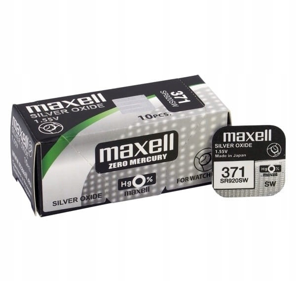 5x10 kusů Stříbrná baterie Maxell SR920SW SR371