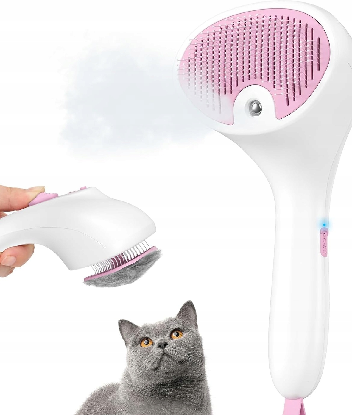 Levně Parní Kartáč Pro Kočky A Psa, Tichý, Samočistící, Pro Péči O Srst