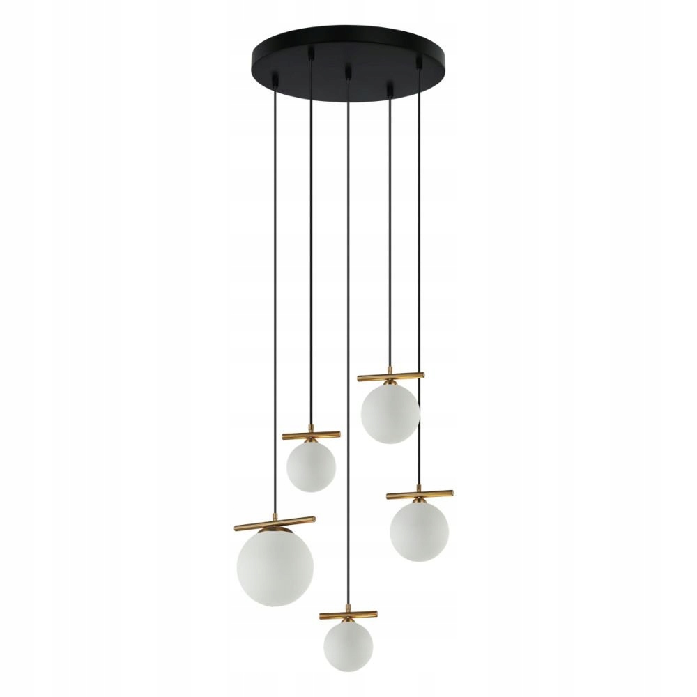Stylová hnědo-bílá závěsná lampa Italux do obývacího pokoje