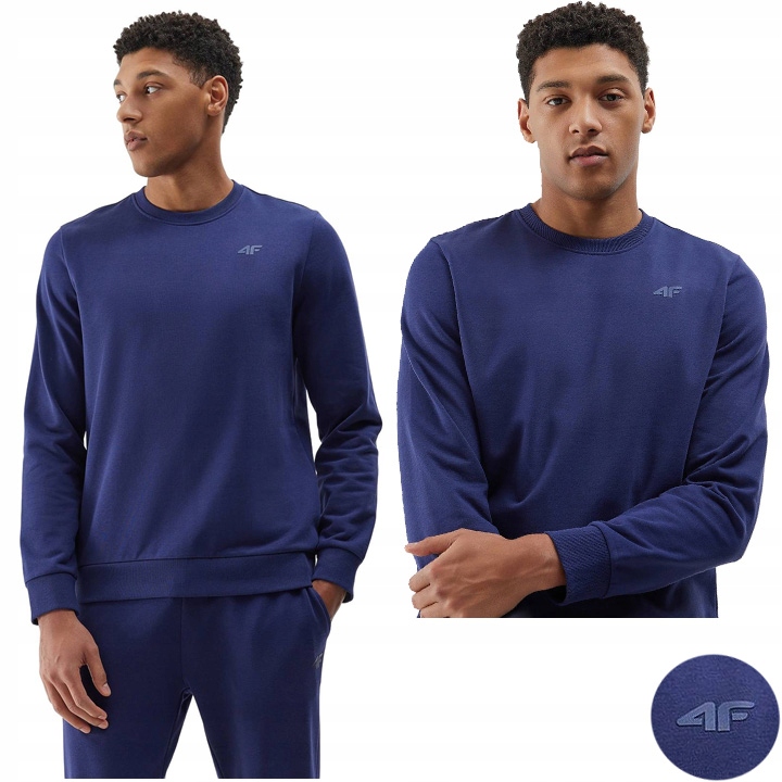Bluza Męska 4F Dresowa Bawełna Nierozpinana Bez Kaptura Na Co Dzień XL