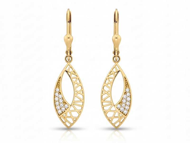 Náušnice 585 s kamínky od klenotníka pro maminku