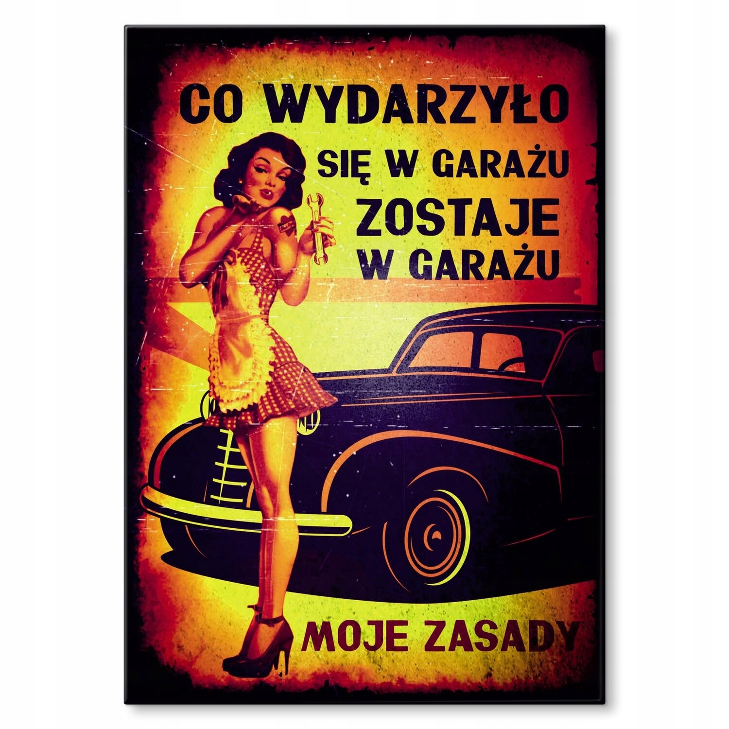 Kovový plakát Moje pravidla dívka Dárek 42 x 59 cm