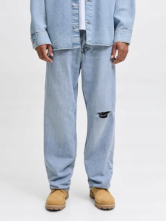 Jack&jones Pánské Džíny Jednoduché Modré S Dírami 31/32 6FA