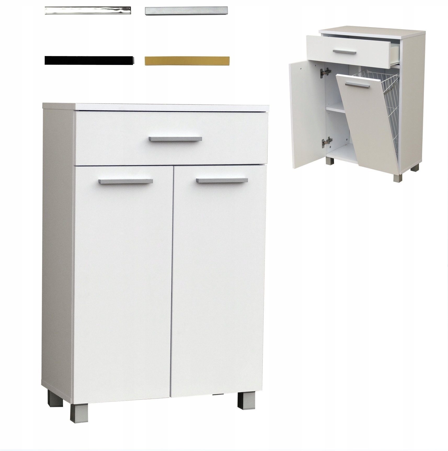 SZAFKA ŁAZIENKOWA STOJĄCA Z KOSZ. szer.60cm P 819K