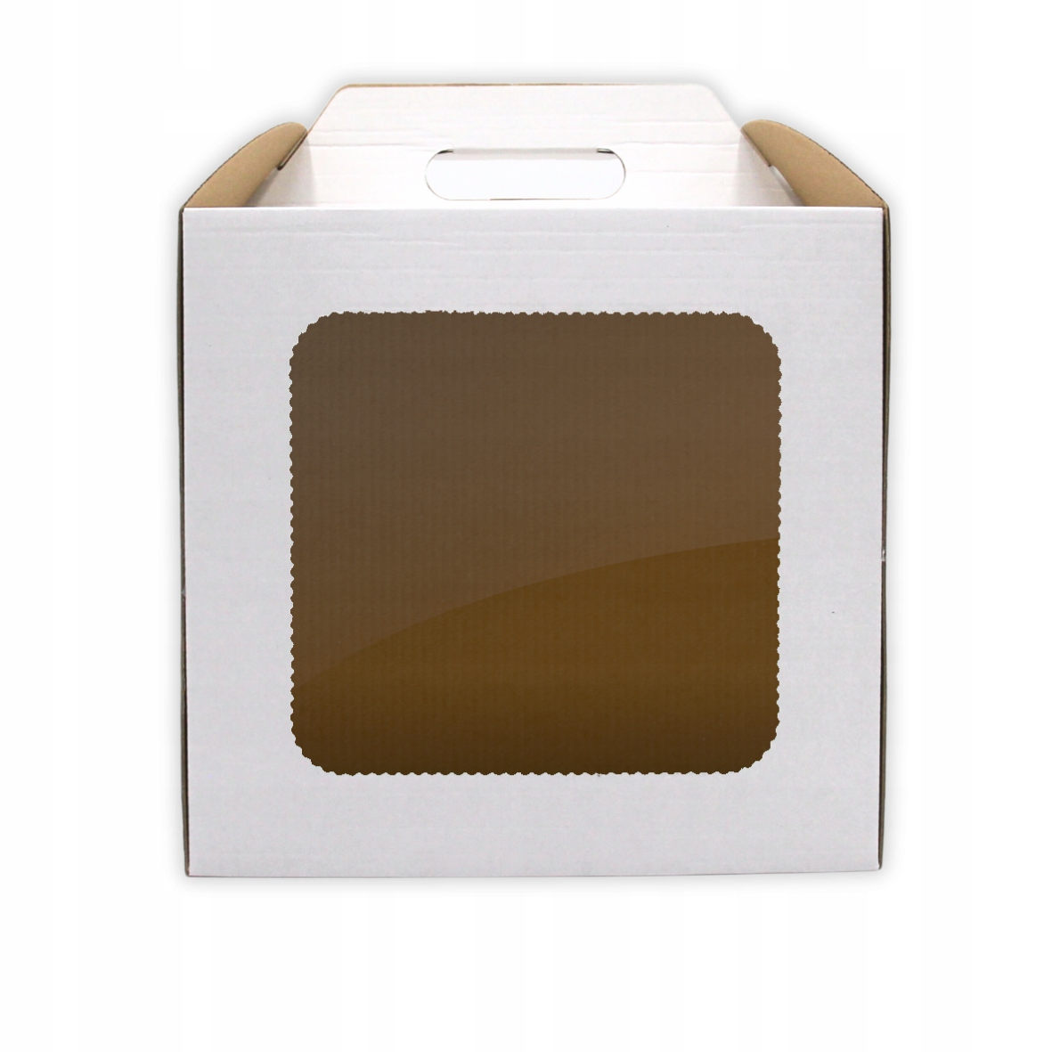 Karton pudełko na komunijne torty z okienkiem 34x34x25 cm pakiet 10 szt