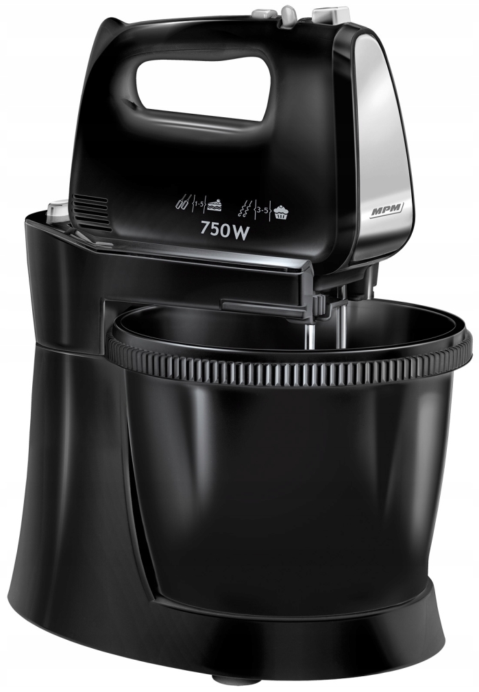 Mikser z misą MPM MMR-20Z/C 750W 5 prędkości Funkcja Turbo Obrotowa misa 3l