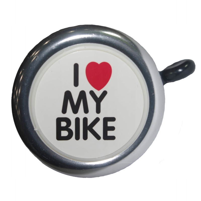 Dzwonek rowerowy do roweru I Love My Bike srebny