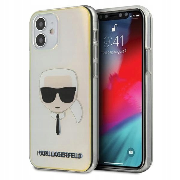 Etui Karl Lagerfeld Iridescent Karl's Head na iPhone 12 mini wielokolorowe