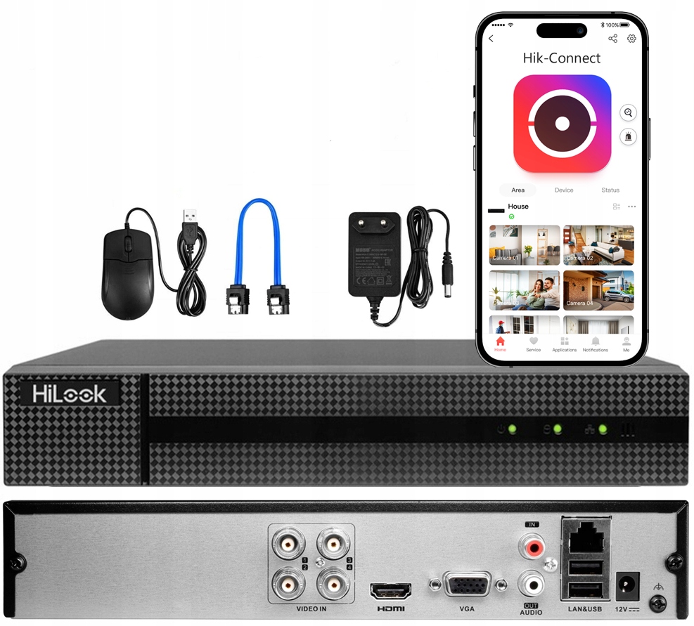 Ahd Tvi CVI rekordér pre 4 kamery do 5MPx HiLook Hikvision DVR-204Q-M1