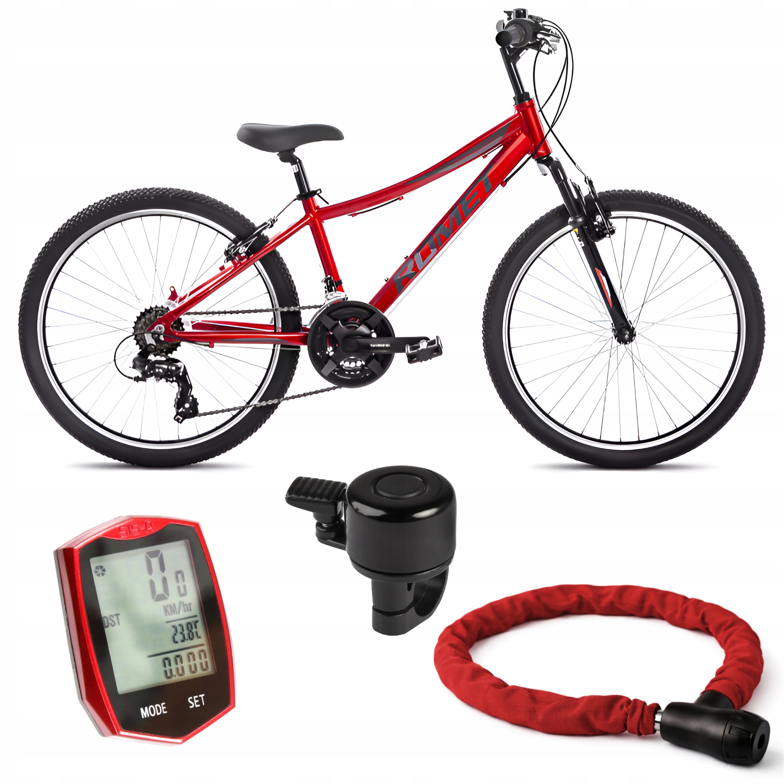 Rower górski MTB24" Romet Rambler rama aluminium 13" 124-135cm Dodatki