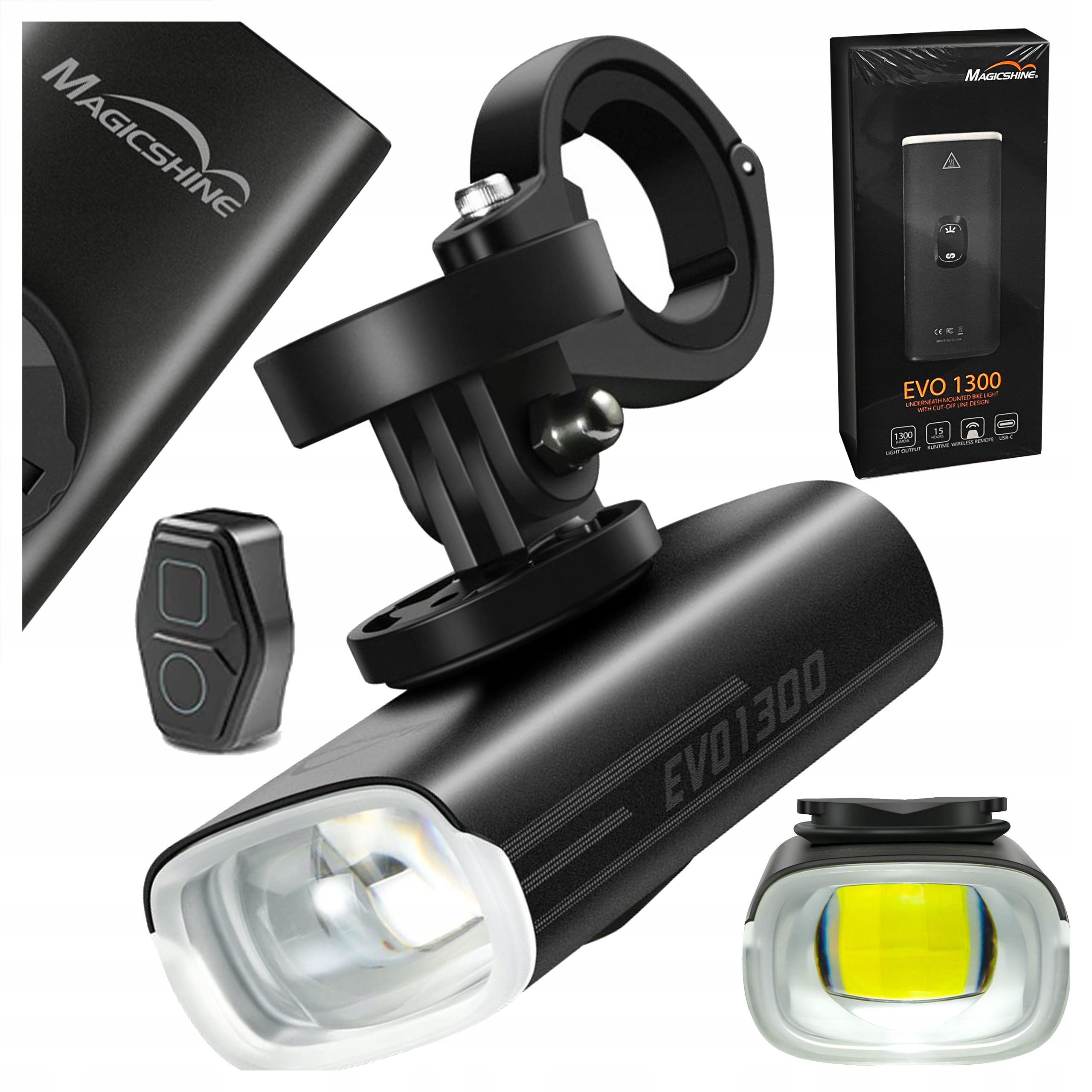 Přední Světlo Na Kolo Magicshine Evo 1300 lm Pilot Držák Garmin Usb-c