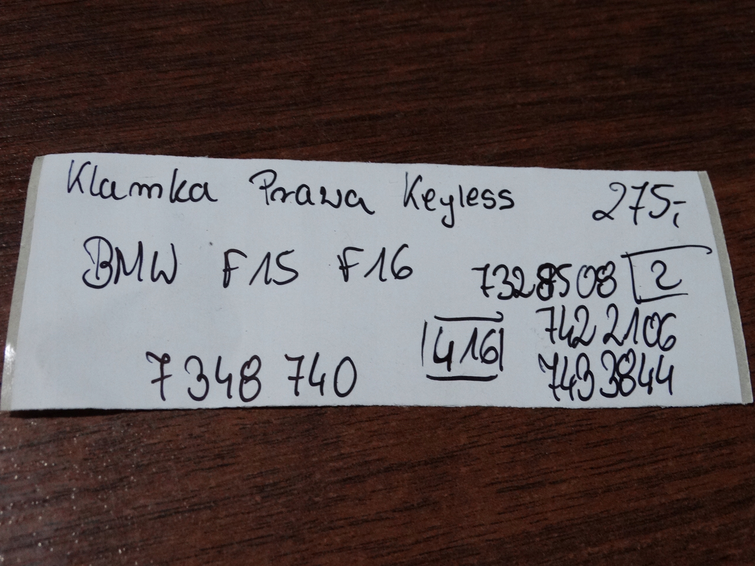IDEALNA handle right KEYLESS BMW F15 F16 416 1