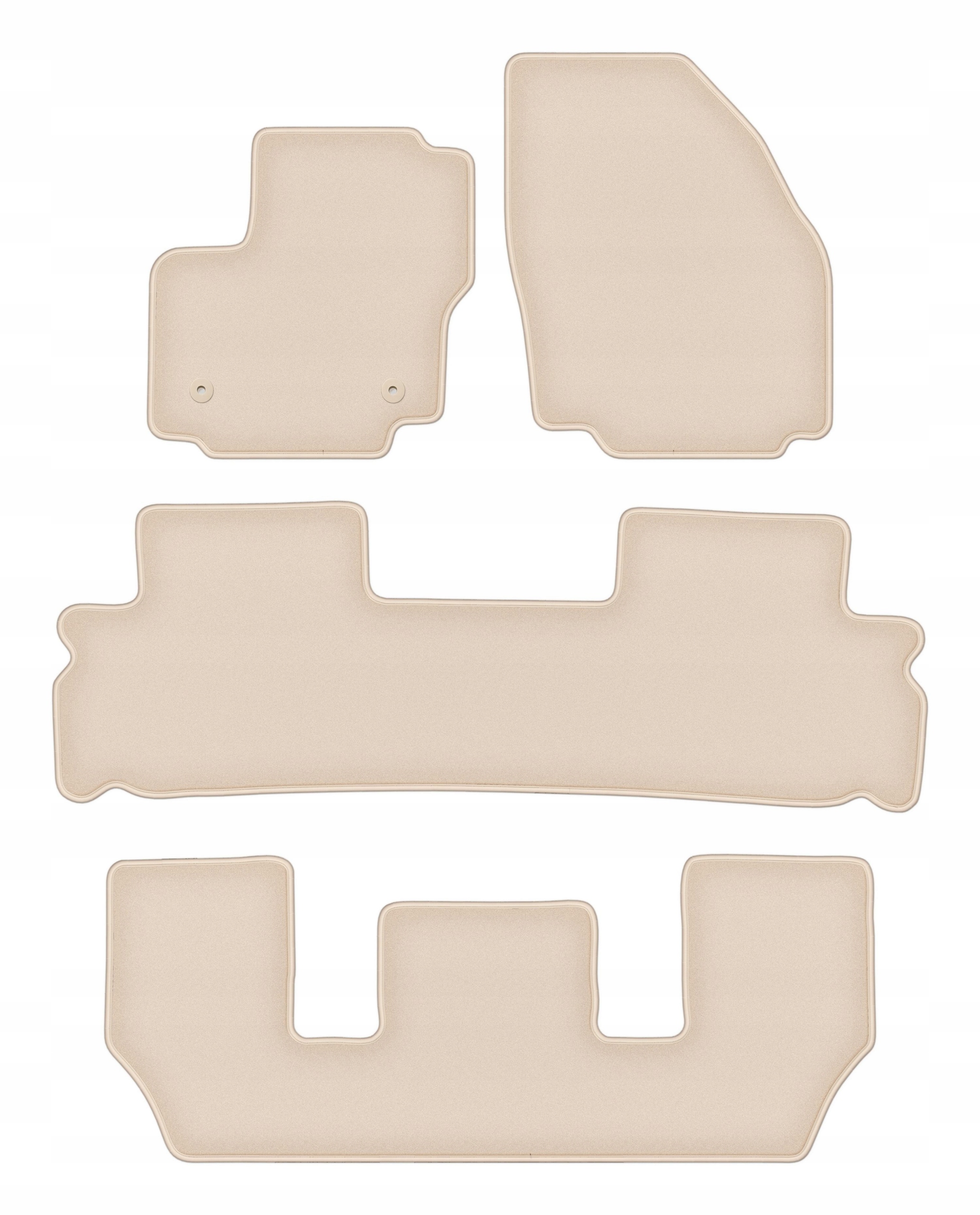Velúrové koberčeky pre Ford S-max MK1 Fl 2012-2015 komplet Fortuna béžové 4 ks