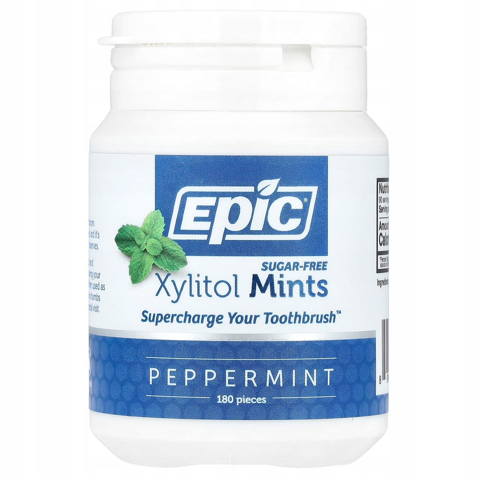 Epic Dental, Xylitol, máta peprná, bez cukru, 180 kusů