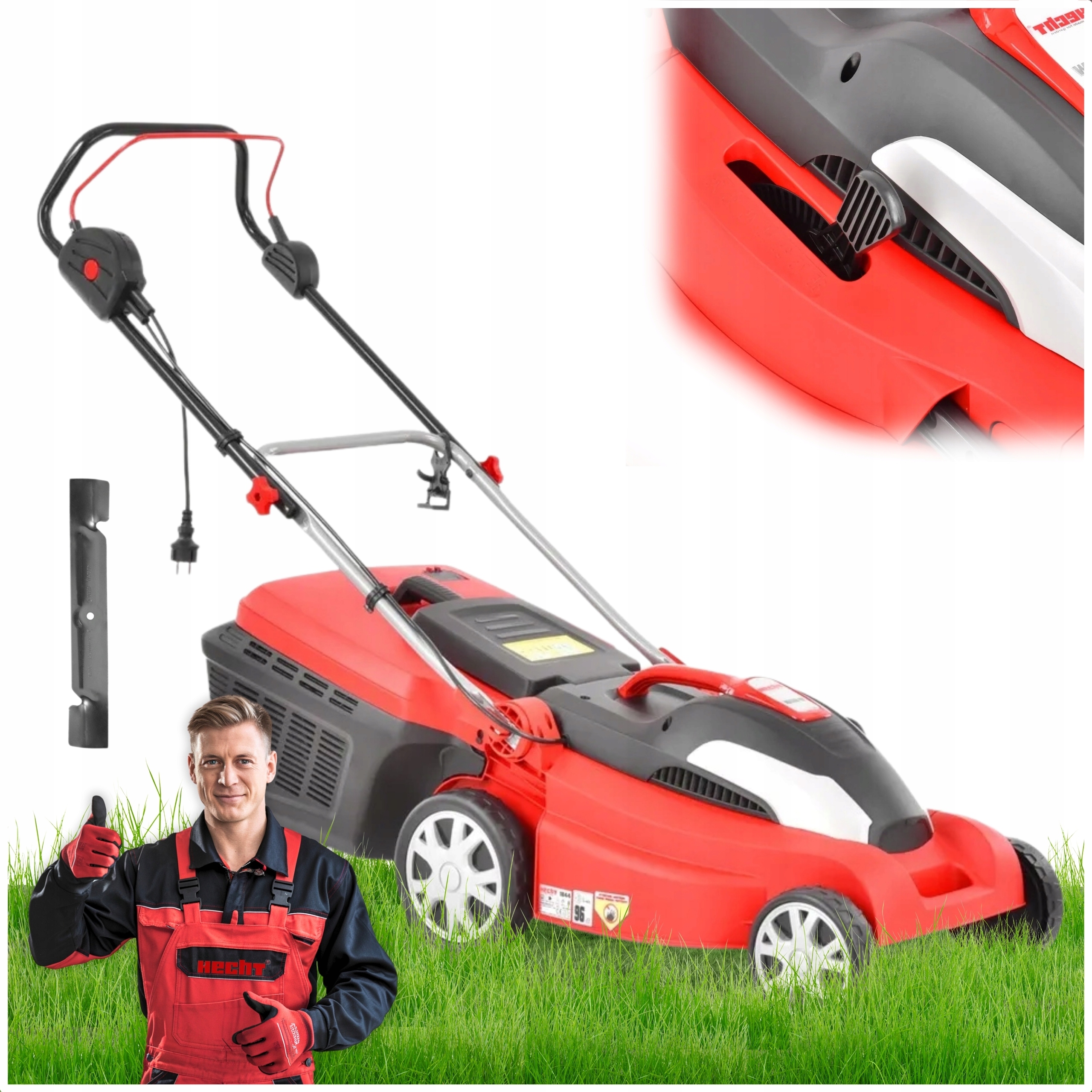 Kosiarka Elektryczna Do Trawy Hecht 1844 Moc 1800W Szerokość 42CM Kosz 50L
