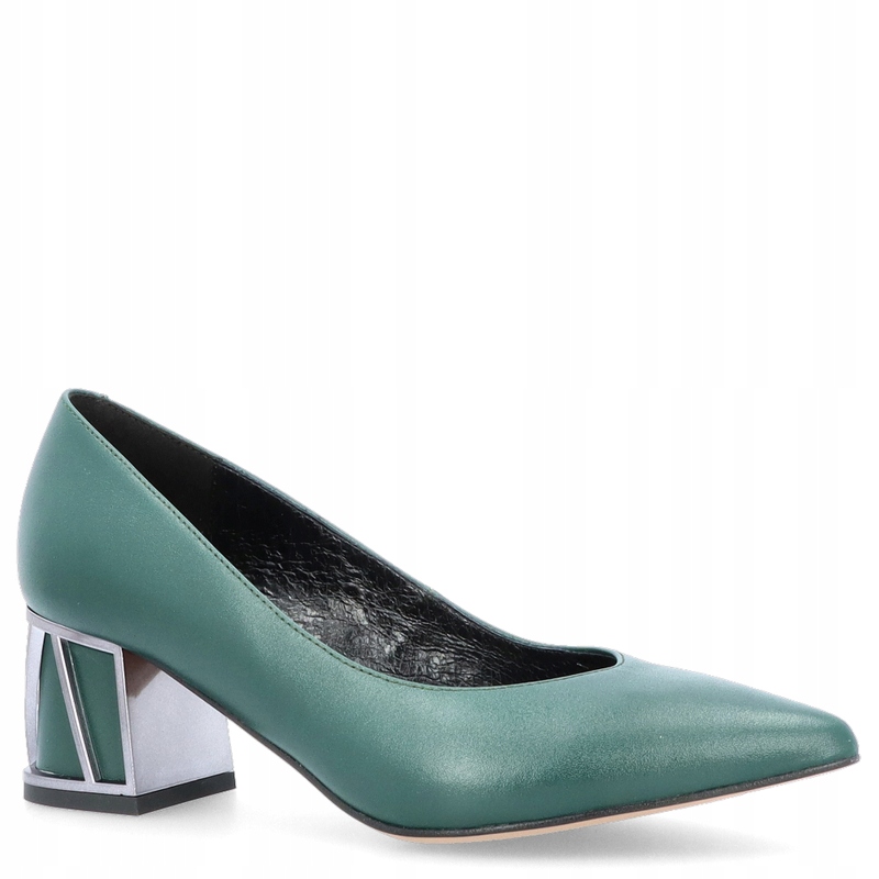 Kožené lodičky ve špici Kotyl 5435 Zelené 36