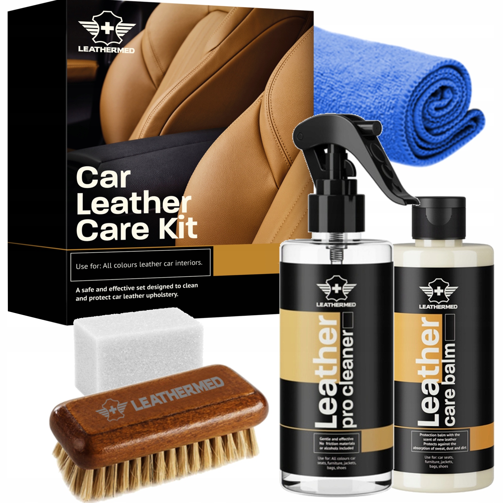 Leathermed Zestaw do czyszczenia pielęgnacji skór tapicerki skórzanej 2x250