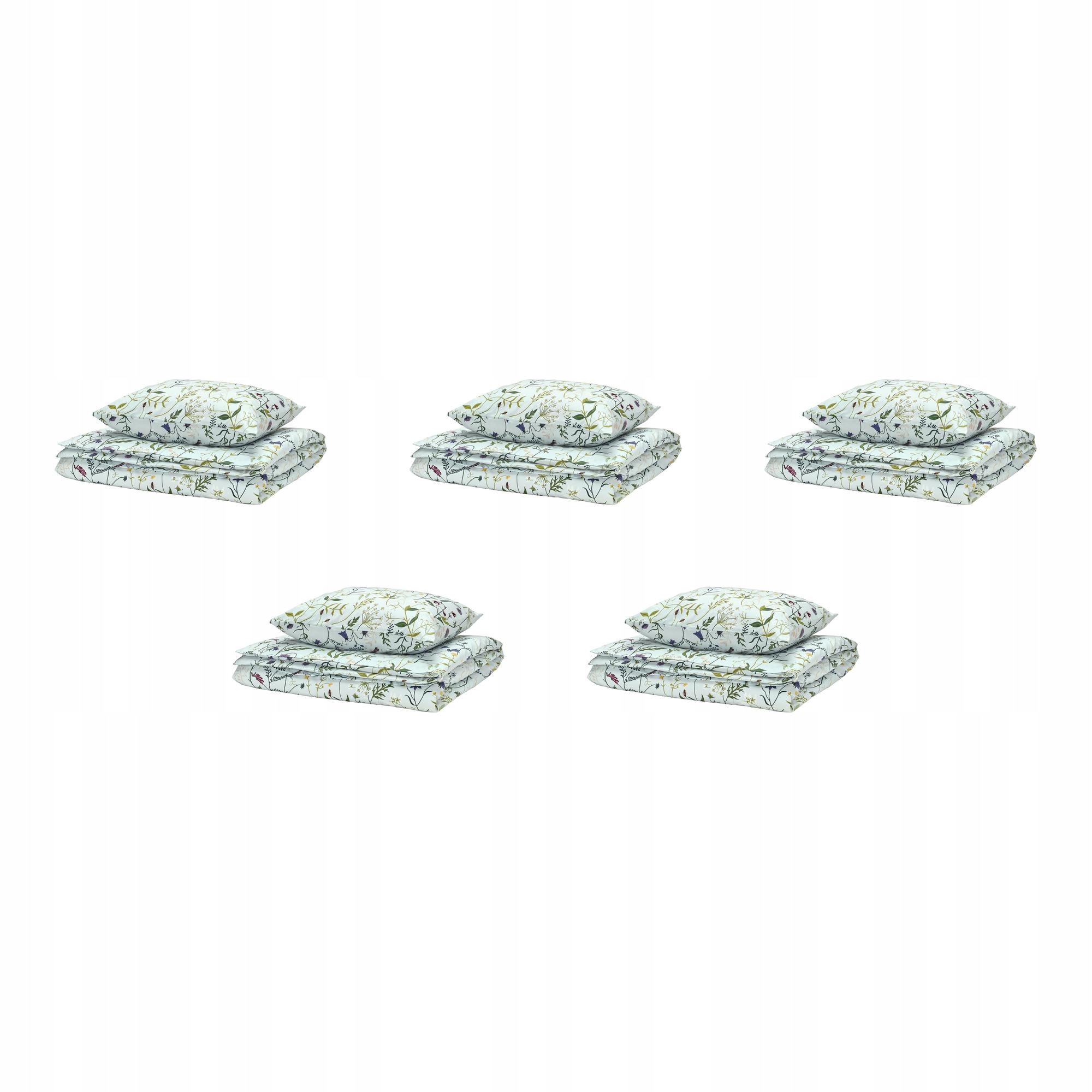 5 szt. Komplet Pościeli Bawełna Organic 150x200 Kwiatowy Wzór