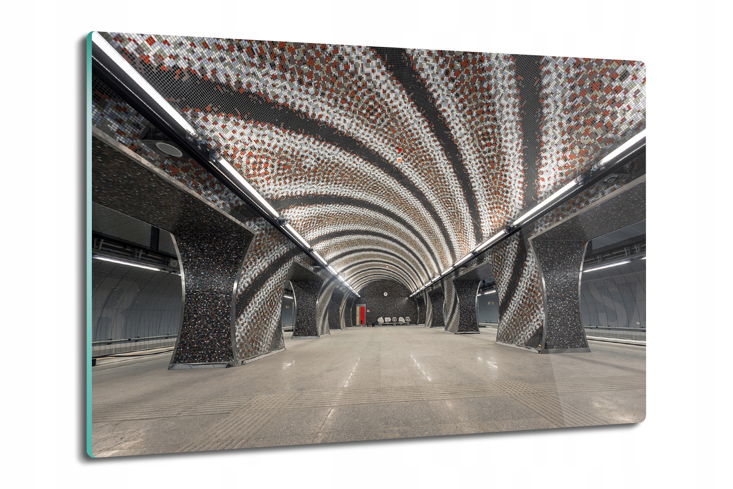 

z nadrukiem deska szklana Stacja metro tunel 80x52