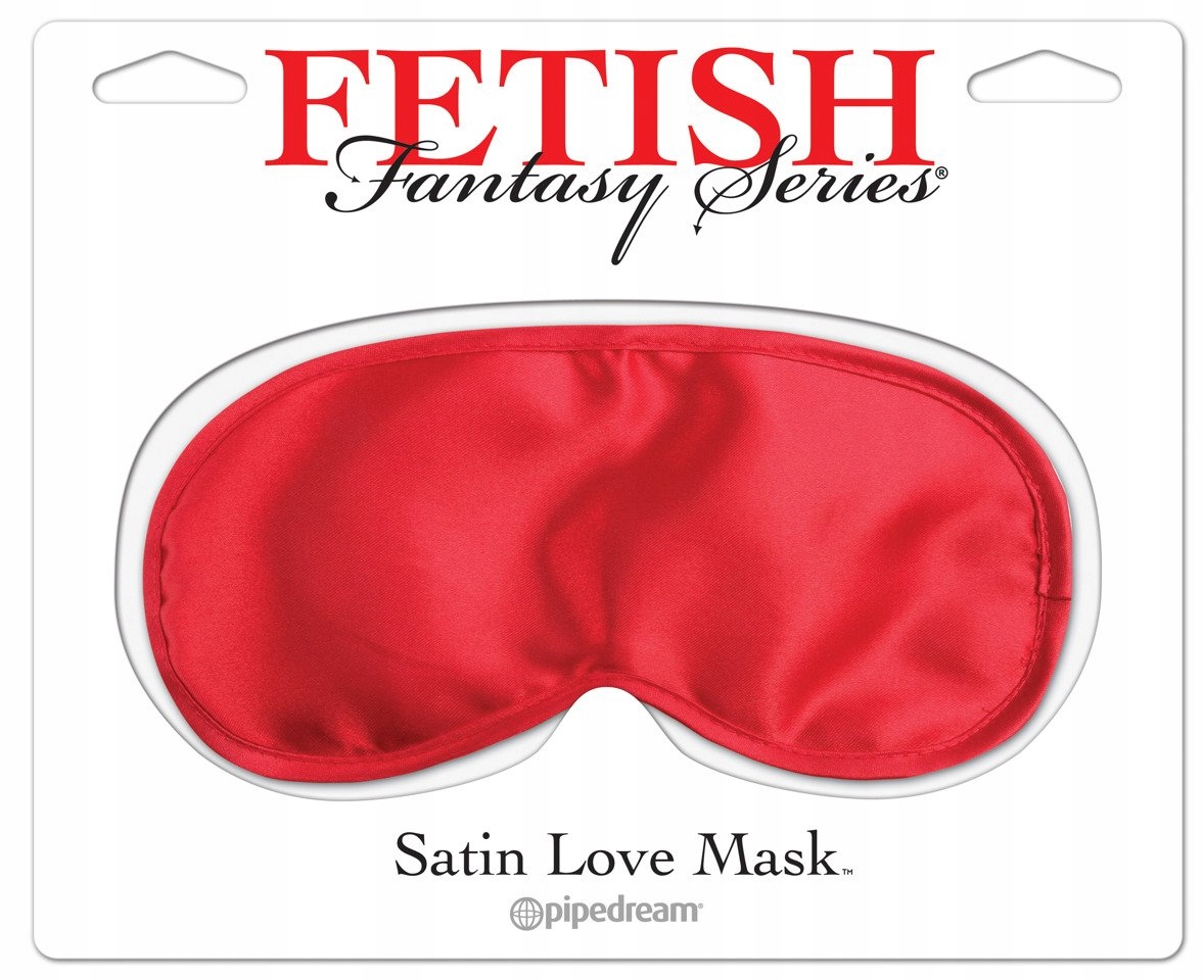 CZERWONA SATYNOWA MASKA NA OCZY SATIN LOVE MASK
