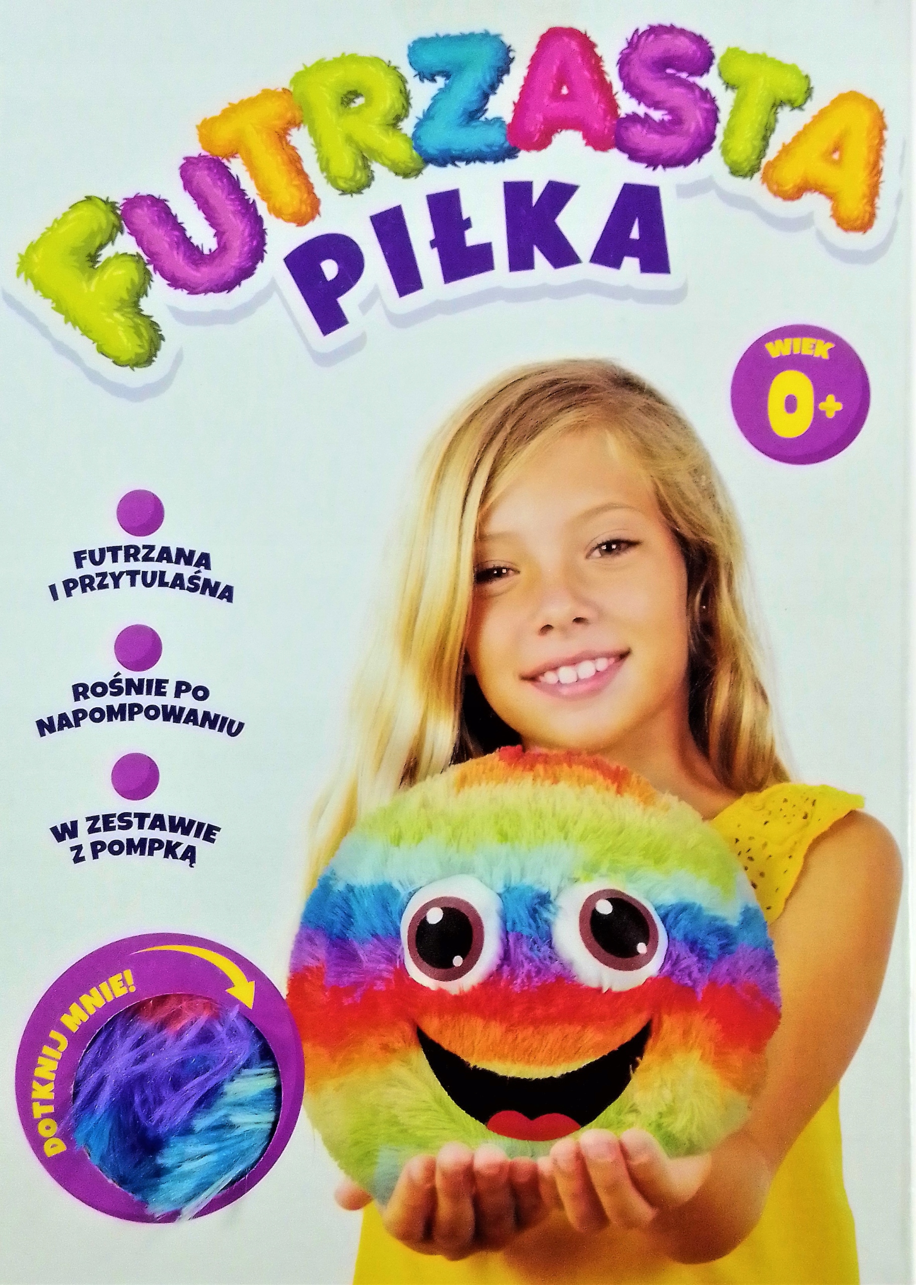 

Miękka pluszowa Futrzasta Piłka lekka Tęczowa Ball