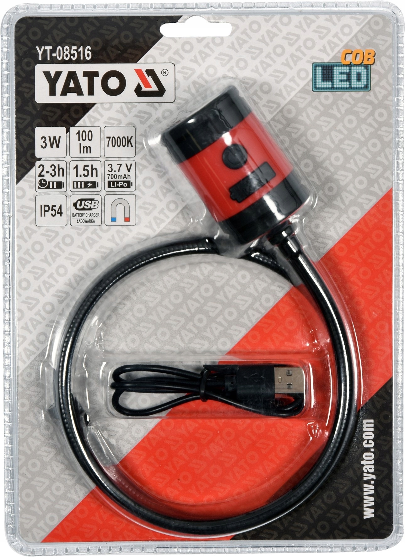 YATO - GIĘTKA LAMPKA WIELOFUNKCYJNA LED Z MAGNESEM Marka Yato