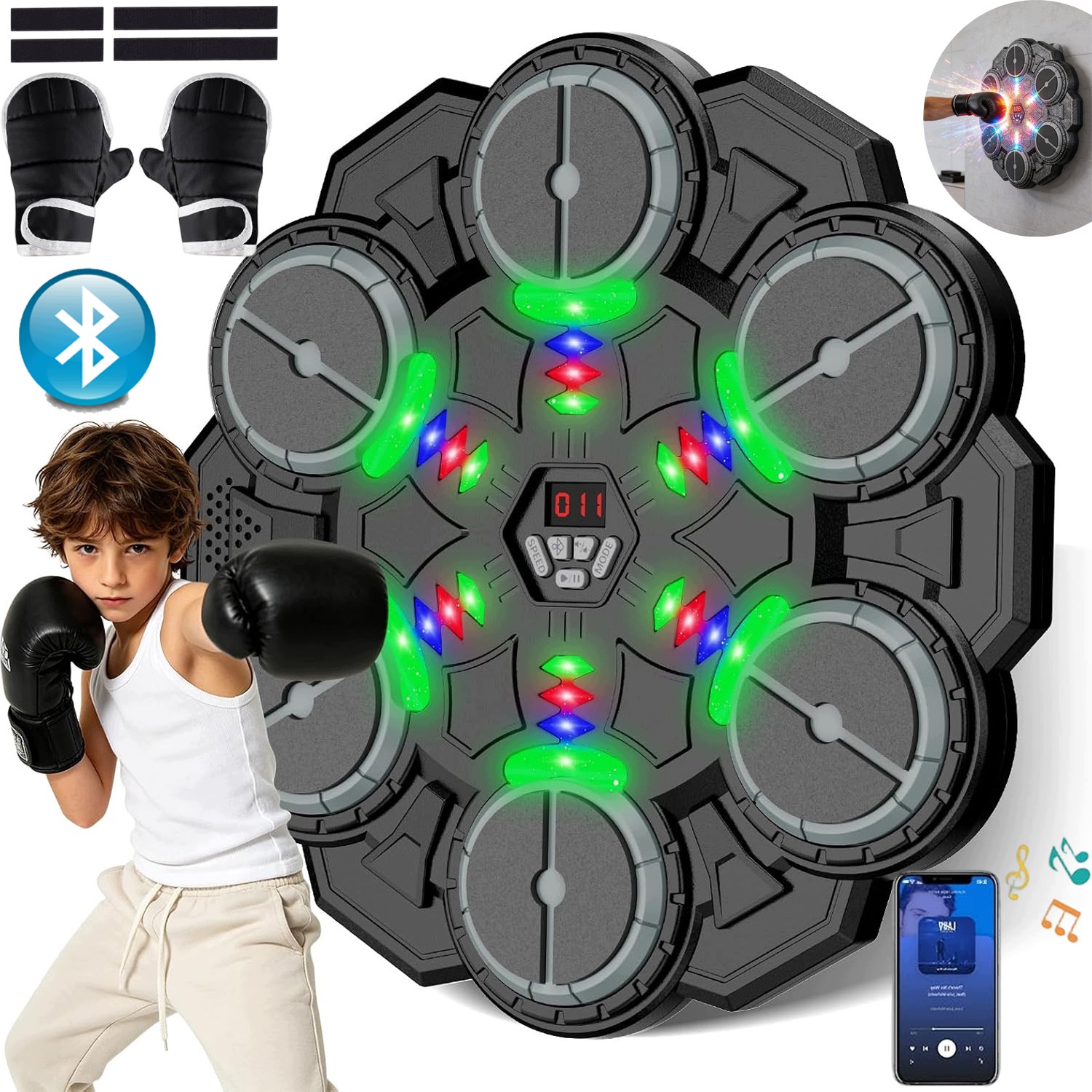 Music Boxing Machine Hudební Boxovací Stroj Boxovací Stěna Rukavice
