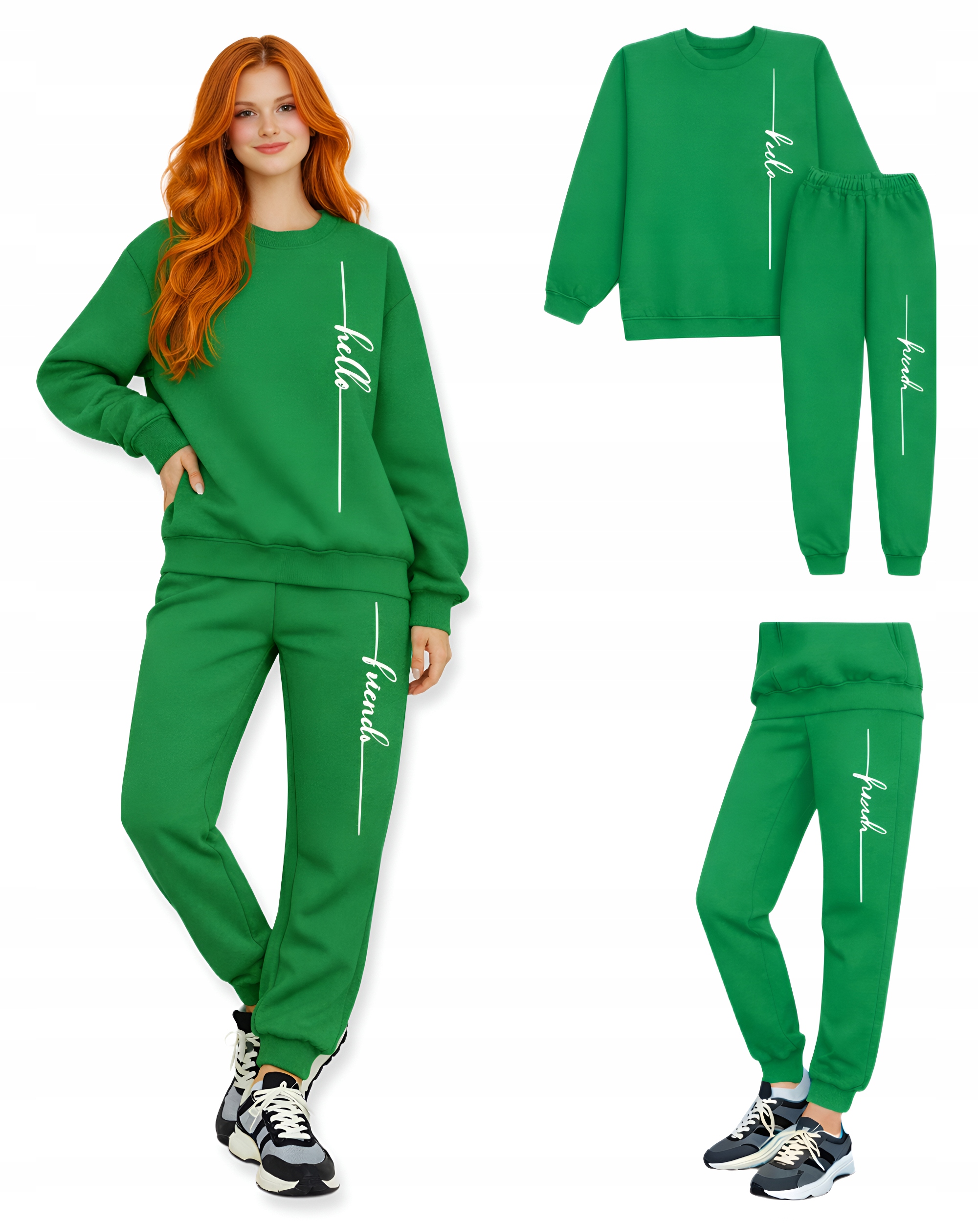 tepláková souprava XL mládež Teplákovka Teplý mešek Bavlna Trávníková