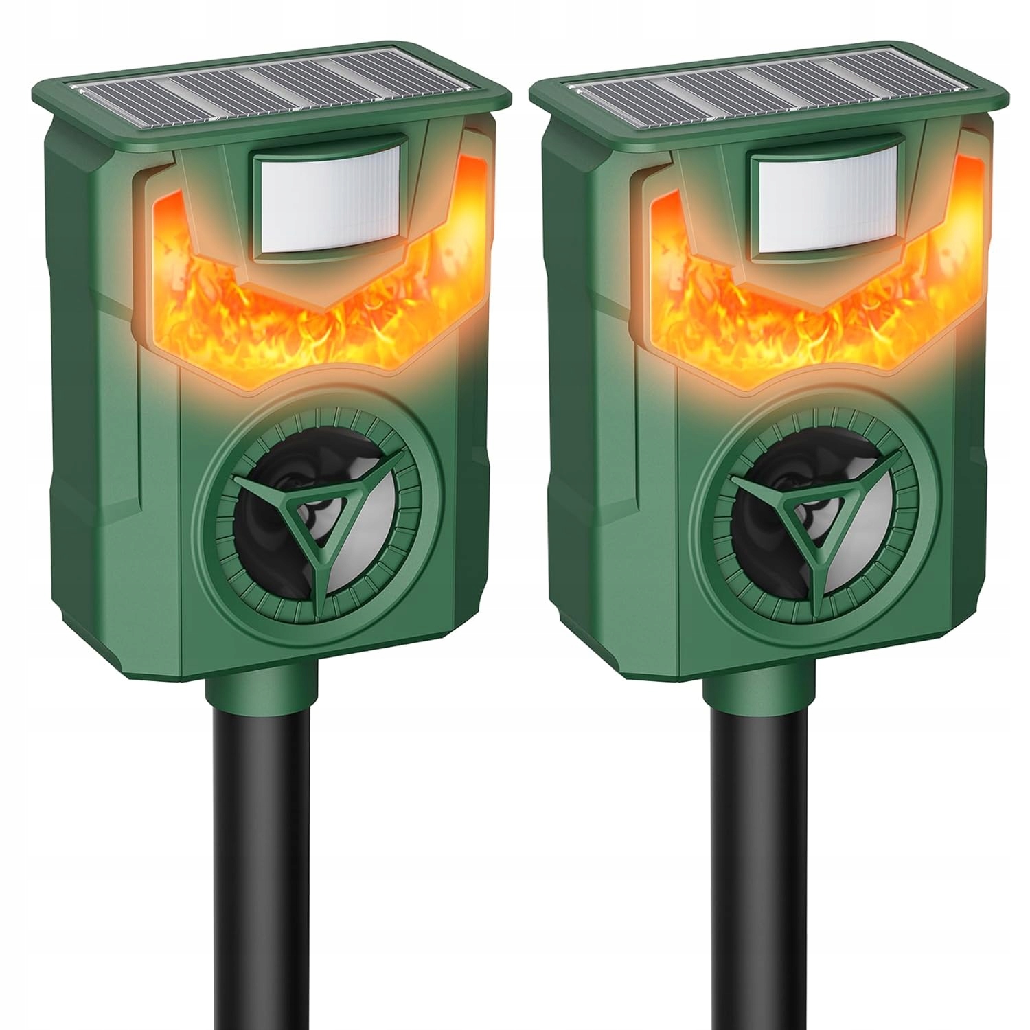 2x Odpuzovač Ptáků Koček Zvířat Psů Divokých Prasat Solární na Senzor Pohybu