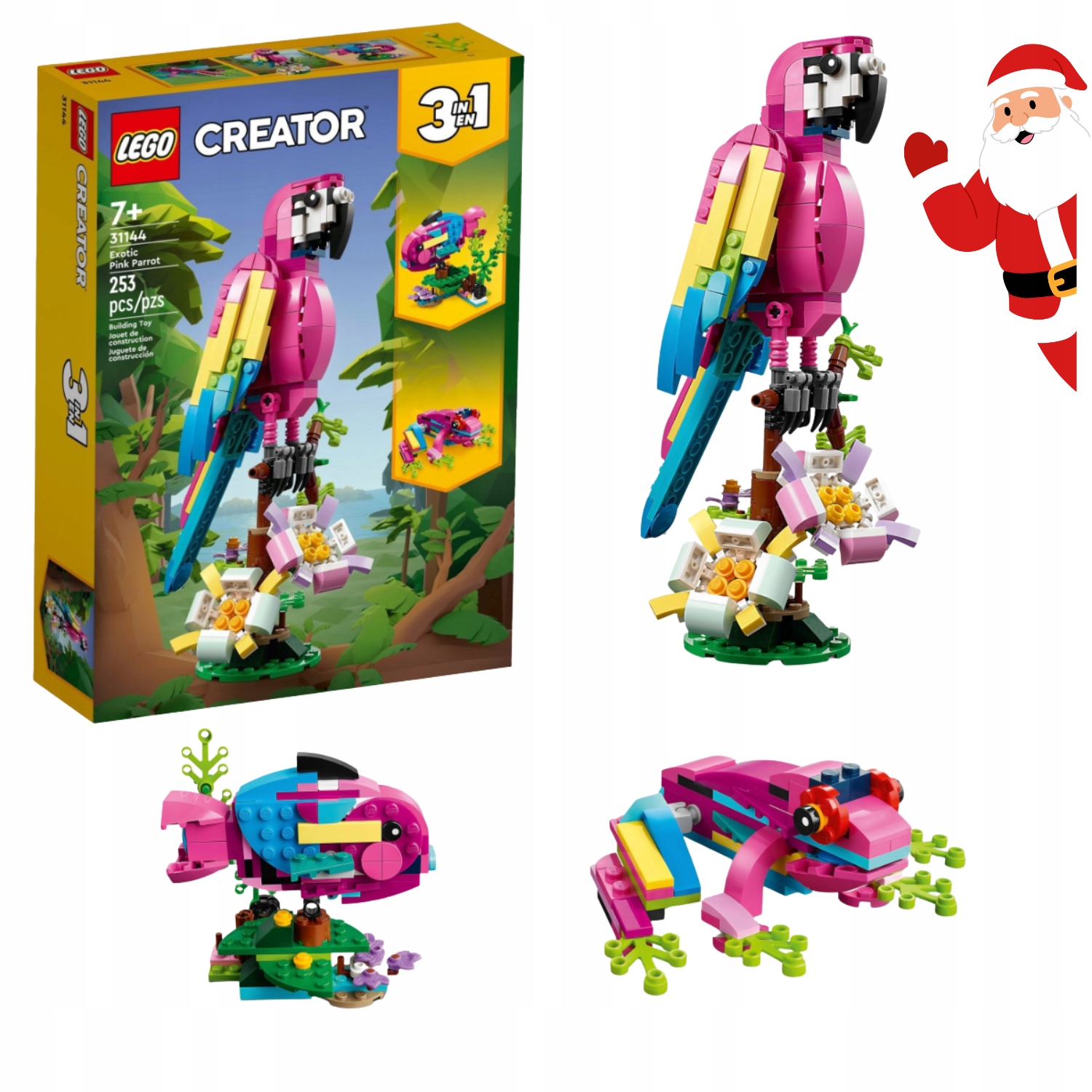 Klocki Lego Creator 3 W 1 Egzotyczna Różowa Papuga 31144 Ryba Dla Dzieci