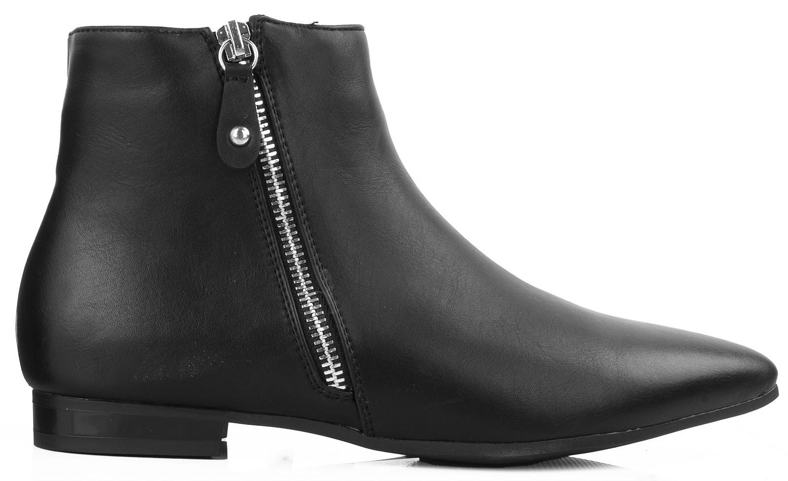 

6639 Czarne Botki Klasyczne Sztyblety Szpic 37