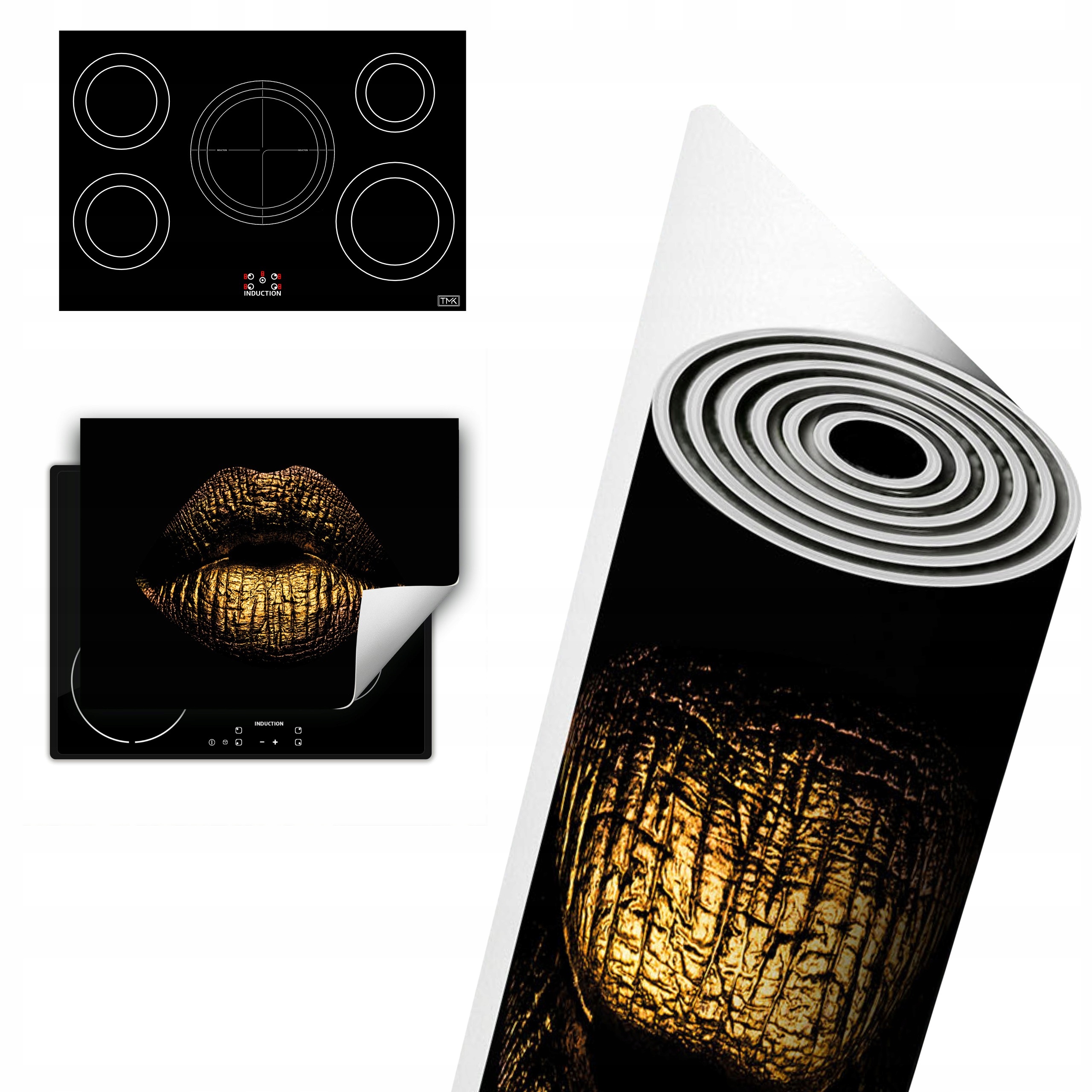 Vinylová Ochrana Na Indukci Desky 80x52 zlatá ústa