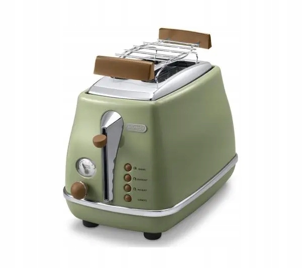 Toster DeLonghi Icona Vintage Ctov 2103.GR 900W Ruszt do bułek Rozmrażanie