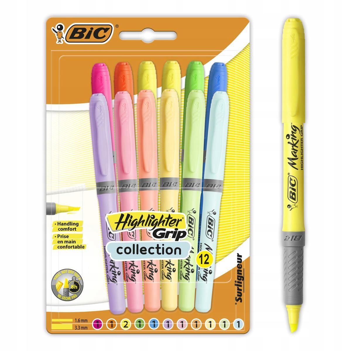 

Bic Highlighter Pastel Zakreślacze Komplet 12 Kol
