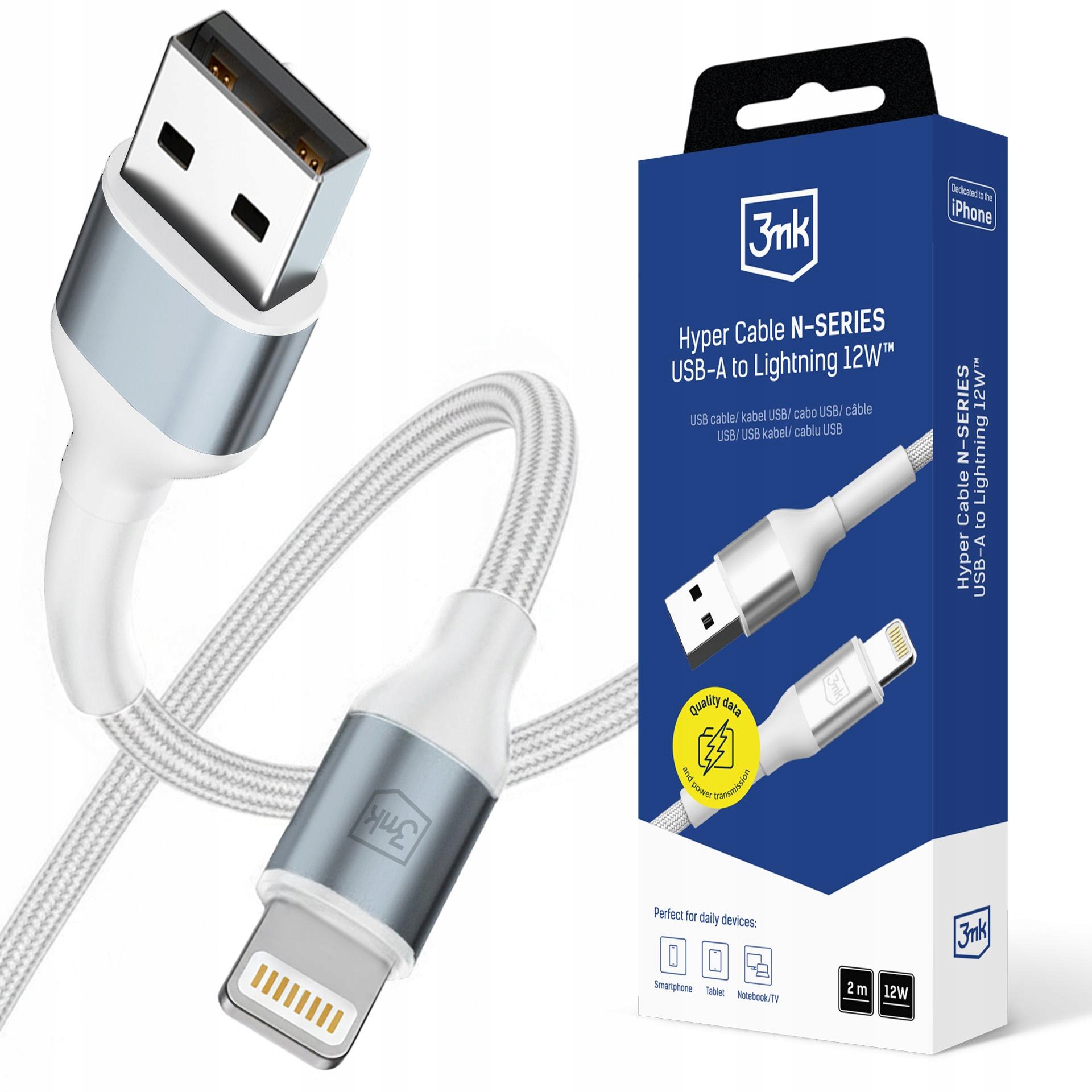 Kabel 3mk Hyper 3mk Hyper Cable N- Series Usb- A Lightning 2m 5V/ 2. 4A