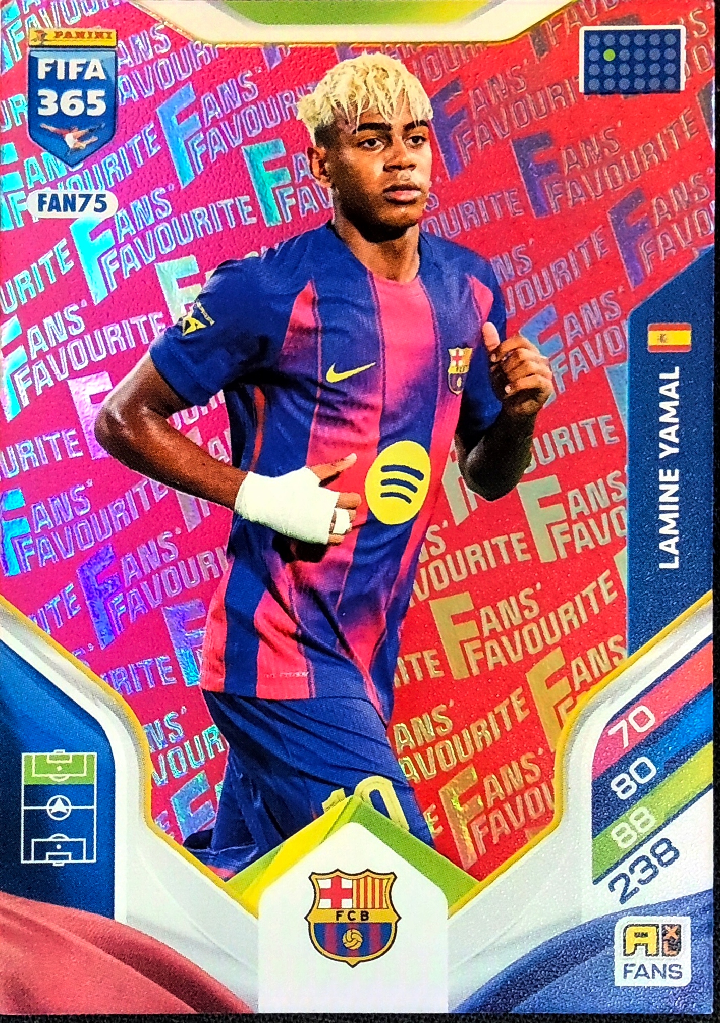 Panini Fifa 365 2026 Fans Favourite Red Lamine Yamal Fc Barcelona FAN75