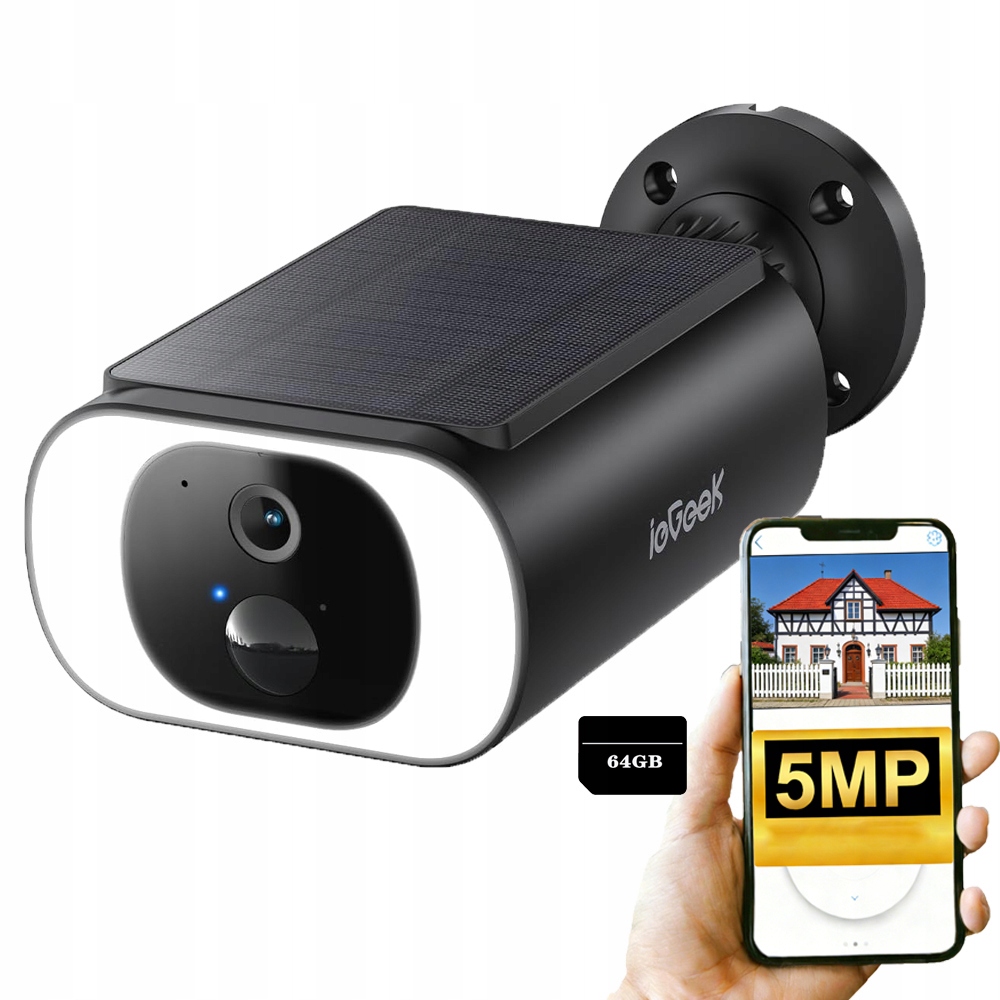 Venkovní kamera dohlížející na WiFi 5MP noční vidění barva Z 64G Paměťová karta