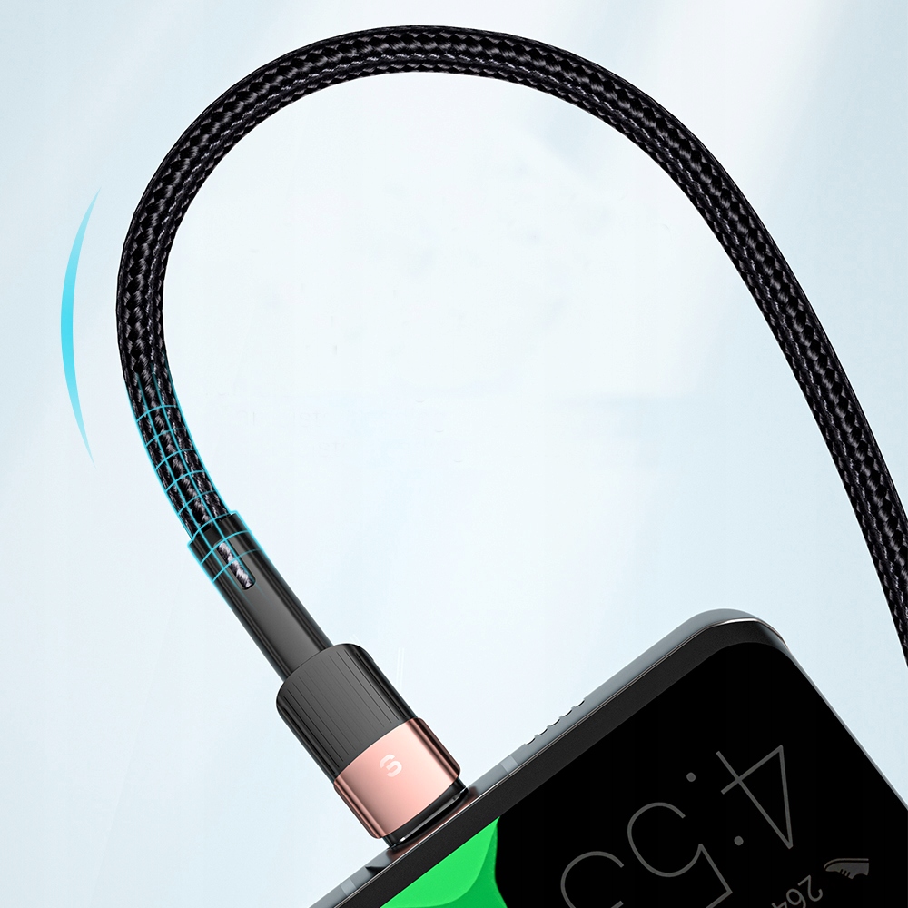Kabel USB 6A Typ C QC 66W do HUAWEI XIAOMI SAMSUNG Kolor czarny