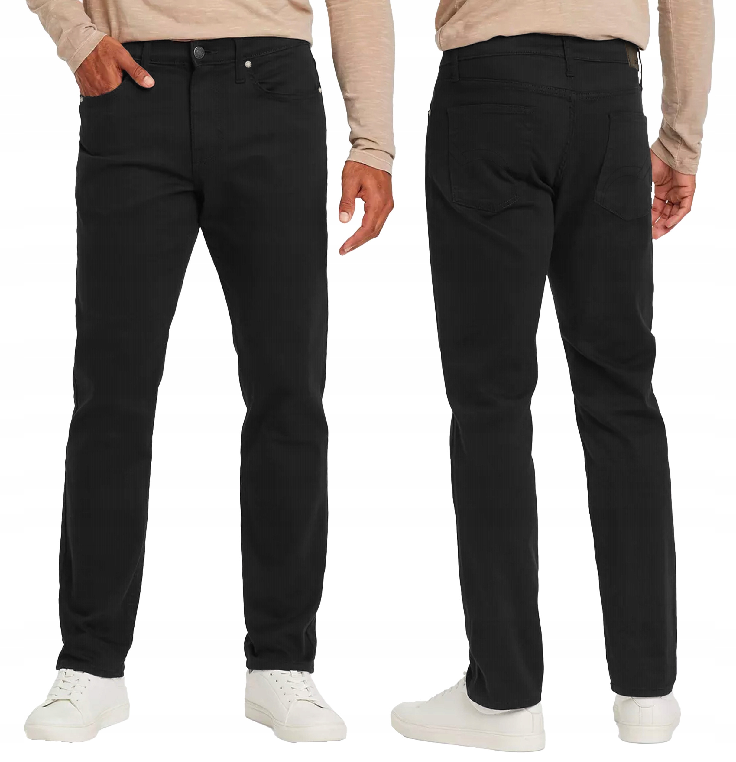 Spodnie Męskie Sztruksowe Bawełniane Sztruksy Bedford Czarne LY098 r W42L32