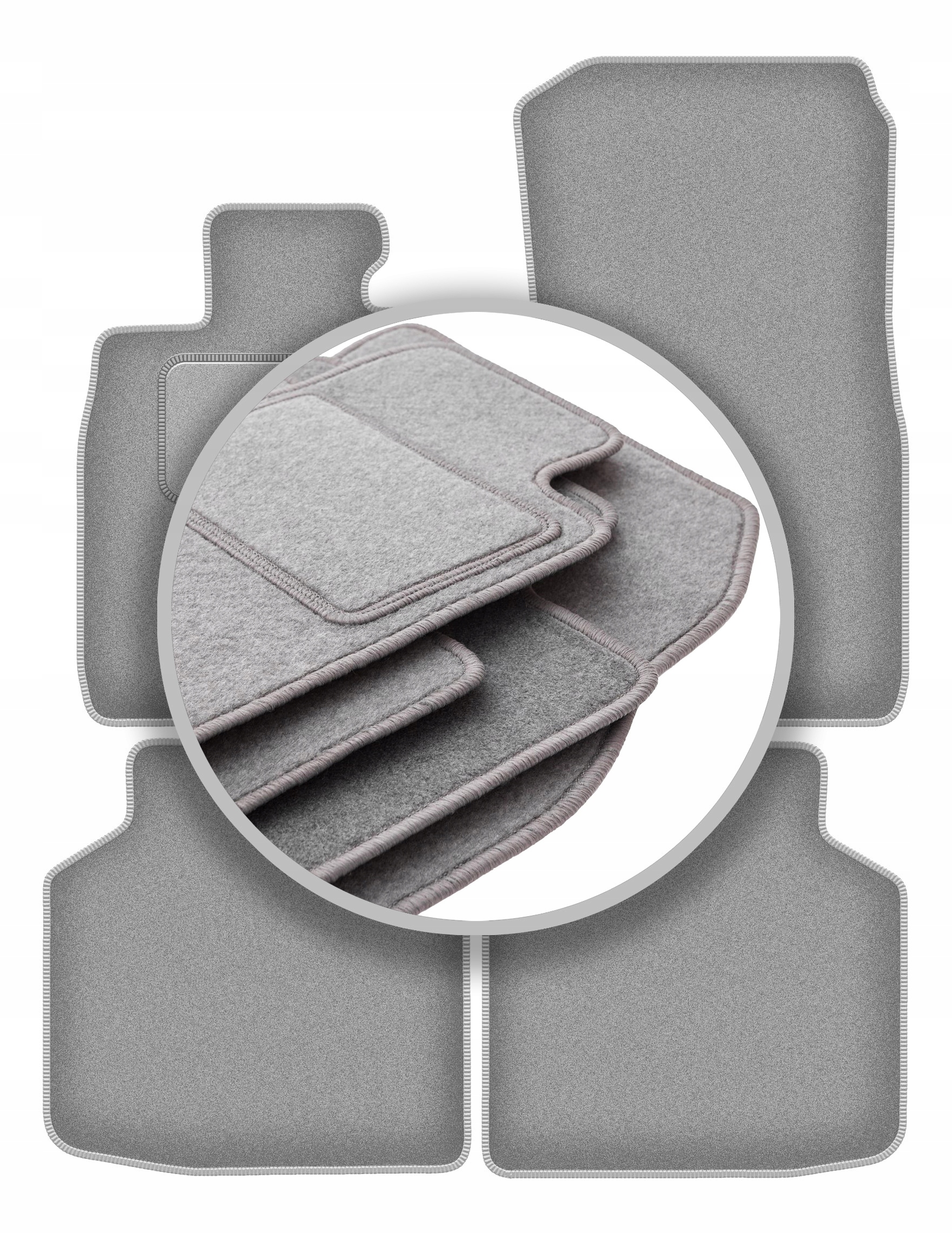 Velurové koberce Oslo šedé pro: Bmw 7 F02 xDrive 2008-2015