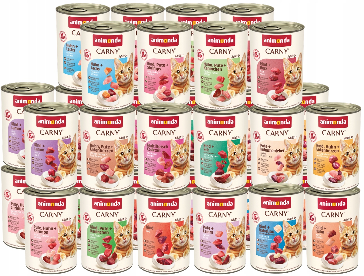 Animonda Carny puszka Zestaw 32x400g – MIX podstawowych smaków