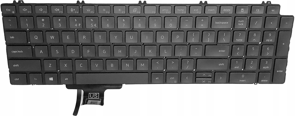 Výměna klávesnice Dell Precision 7550/7750 polský rozložení znaků Us Qwerty