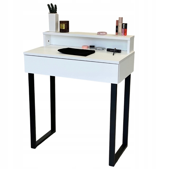 Toaletka Lena Plus Biela Matná Kovová Čierna U 75 CM