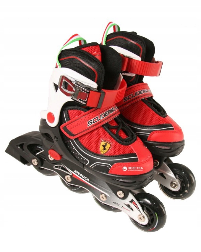 Rolki Ferrari r. 34-37 Biało-czerwone