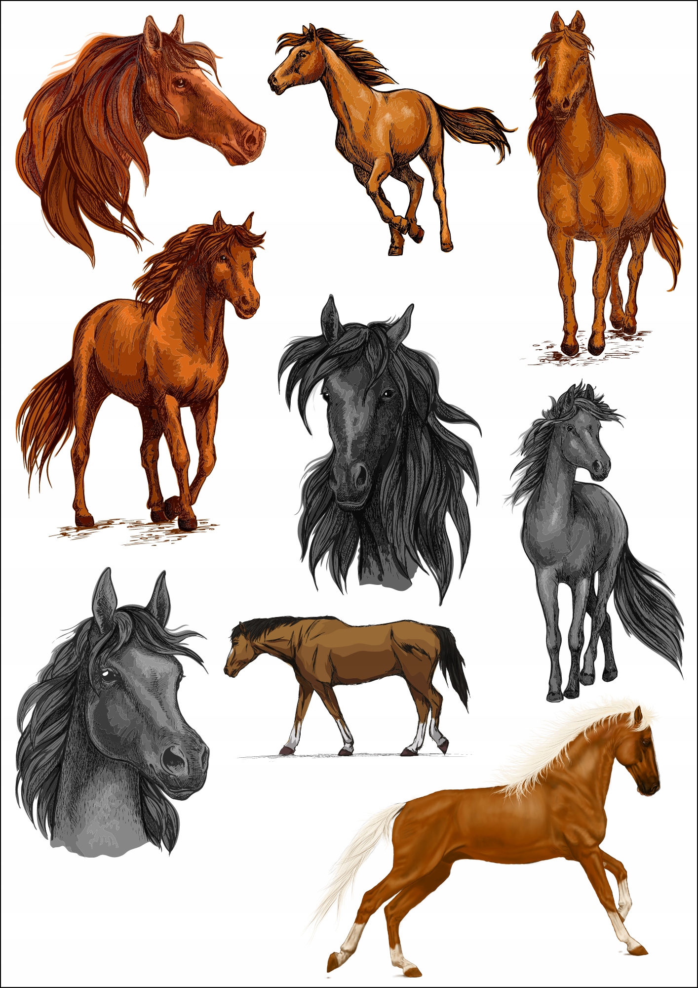 

PK15E Wodoodporne Tatuaże wodne Kucyki Konie henna