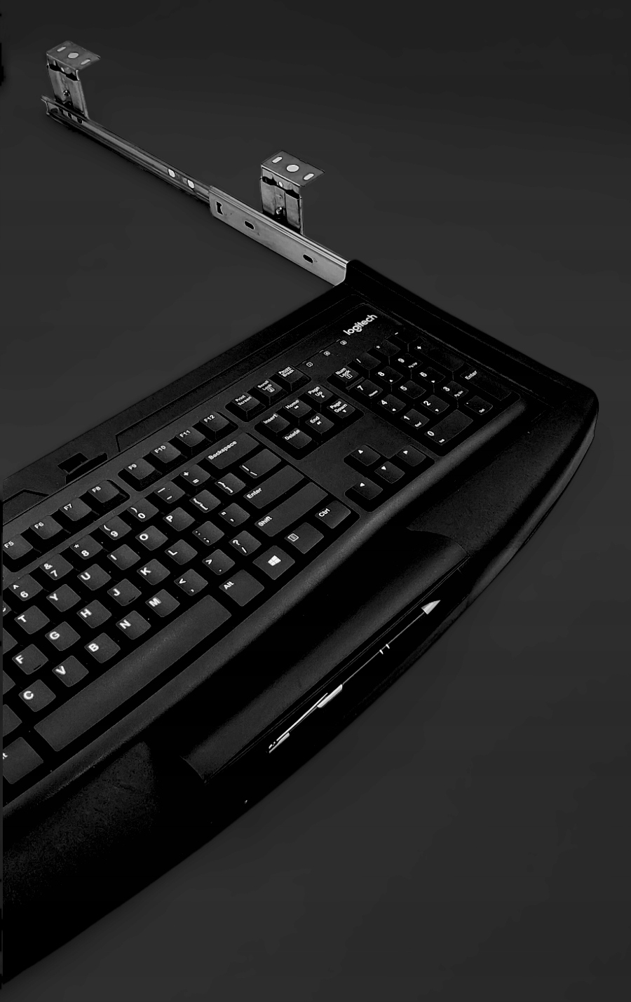 Szuflada półka wysuwana pod klawiaturę do biurka CZARNA 53 cm Marka bez marki