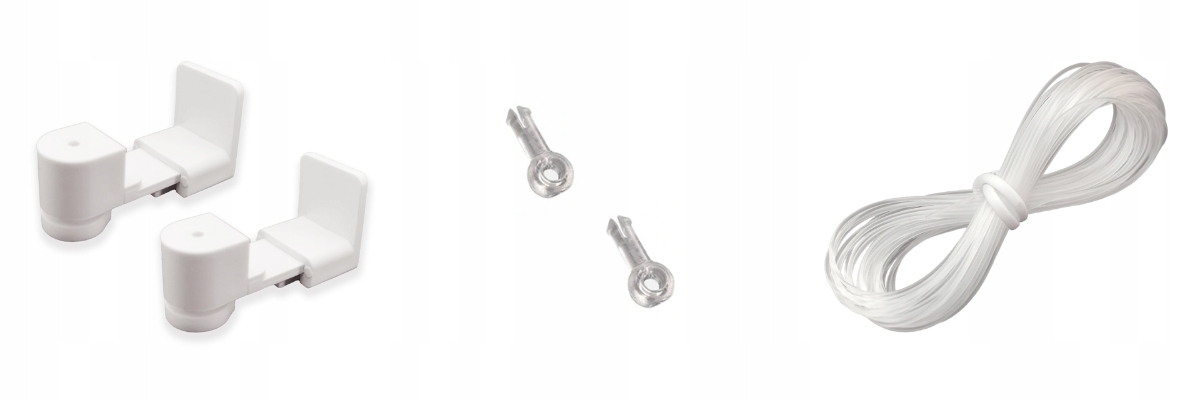 ZESTAW Napinacz żyłki do rolet komplet prowadnic żyłkowych regulowany BIAŁY Marka Parolle