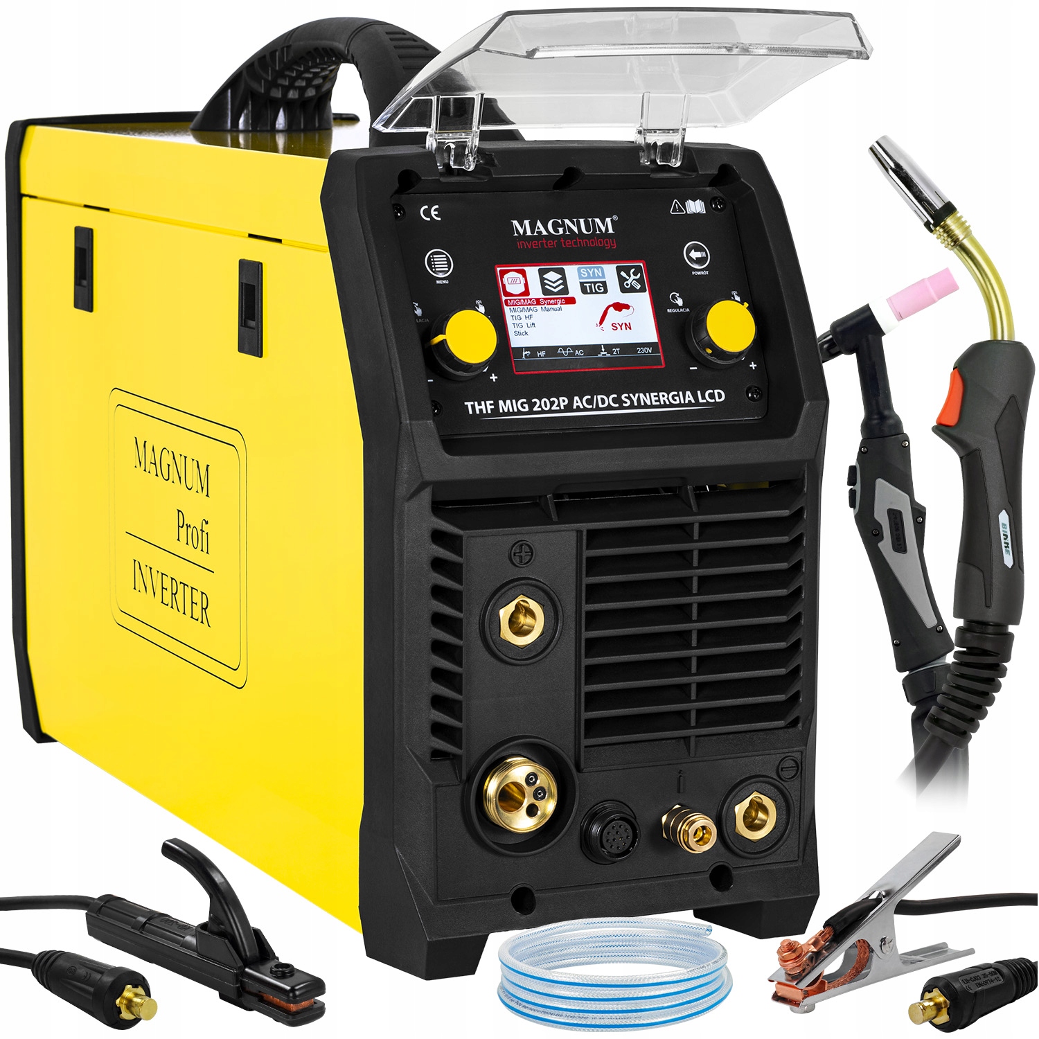 Spawarka inwertorowa Migomat Magnum Thf Mig 202 Tig Ac DC LCD 4w1 Puls Syn