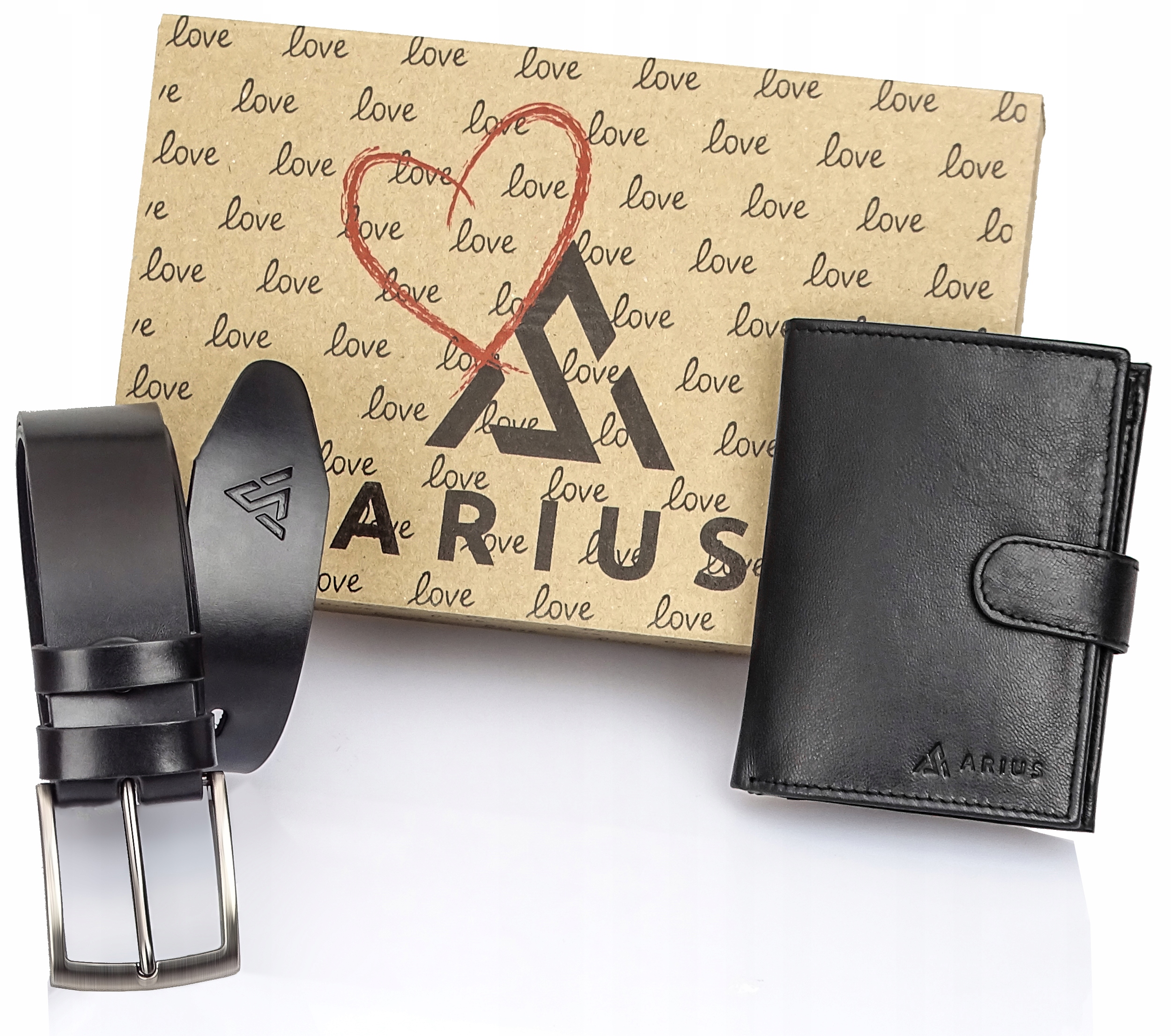 Kožená peněženka pro muže a dlouhý pásek pro muže, kožená peněženka, klasická sada, dárek