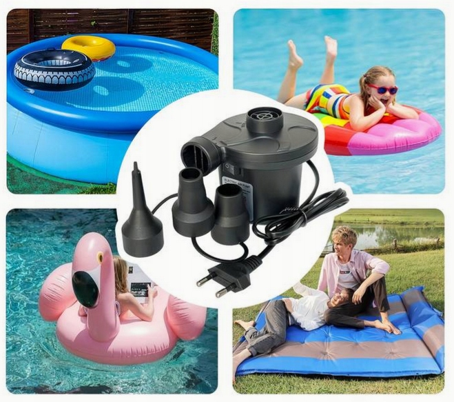 POMPKA ELEKTRYCZNA DO MATERACA PONTONU 3 DYSZE KOŃCOWKI 50 W Rodzaj elektryczne